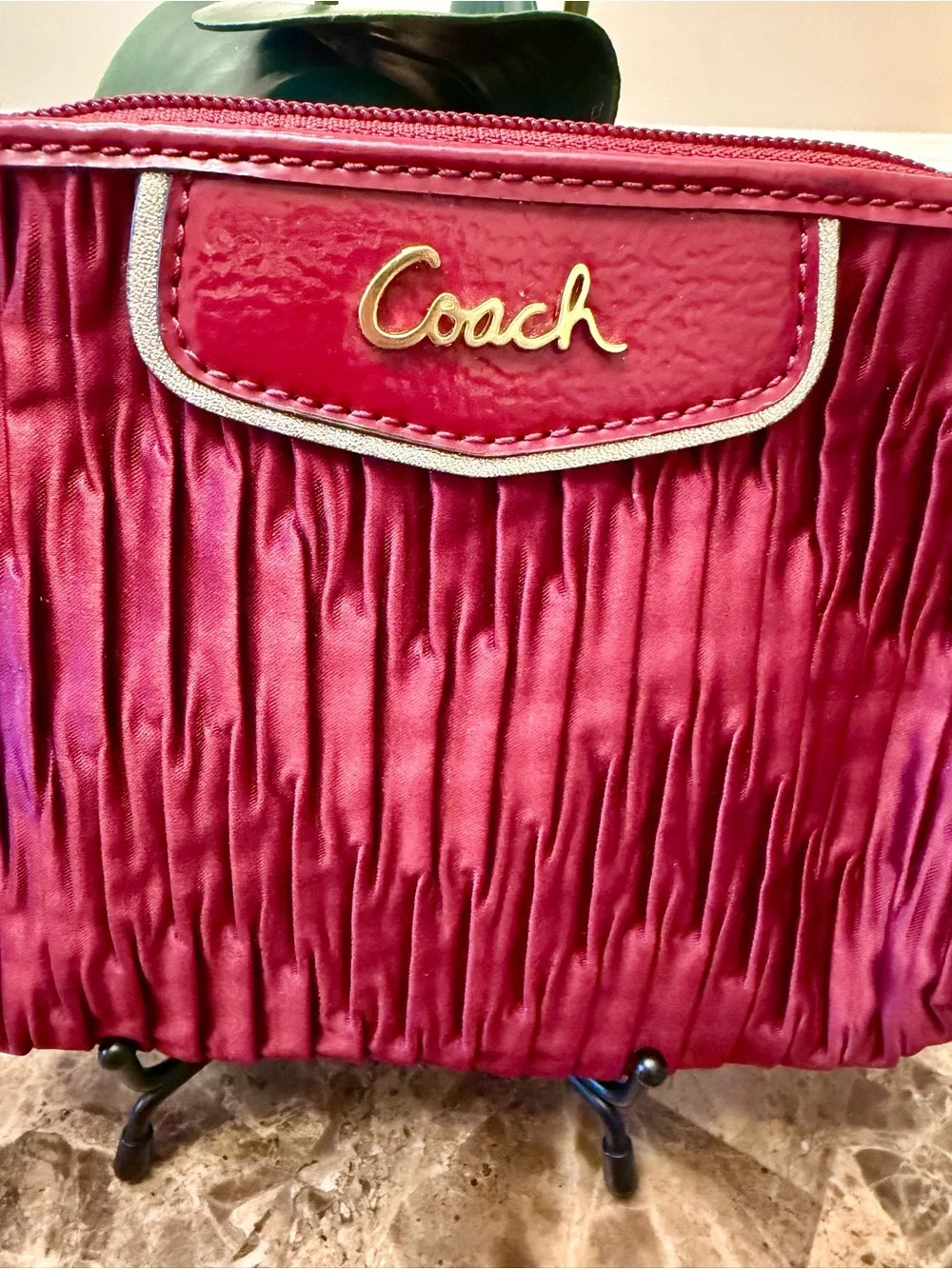 Coach Ashley Gathered Satin Medium Wristlet - Picture 3 of 12